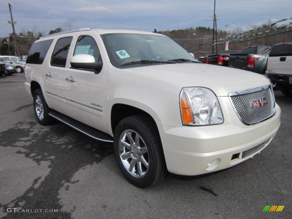 2012 Yukon XL Denali AWD - White Diamond Tricoat / Cocoa/Light Cashmere photo #1