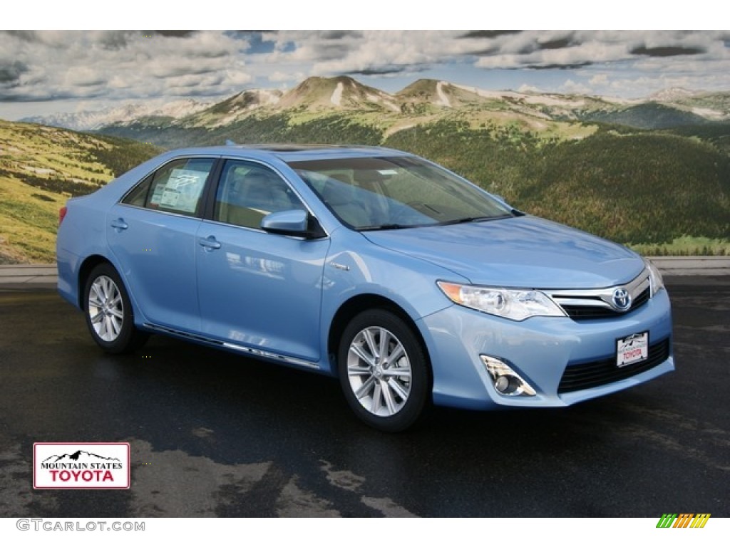 2012 Camry Hybrid XLE - Clearwater Blue Metallic / Ivory photo #1