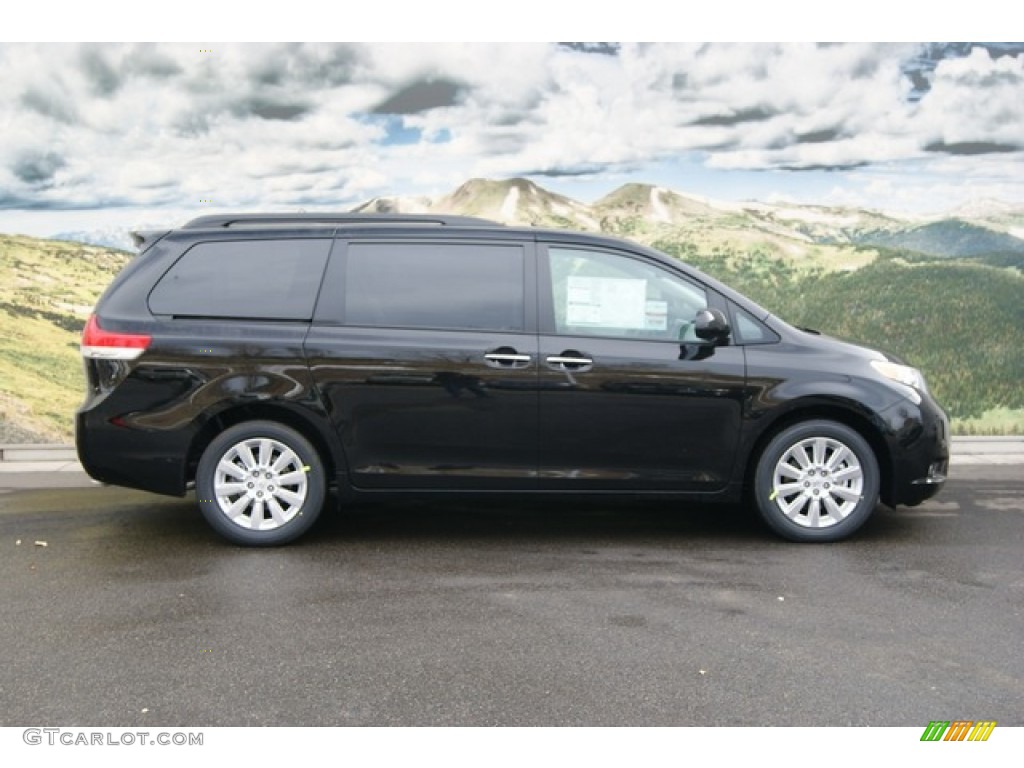 2012 Sienna Limited AWD - Black / Light Gray photo #2