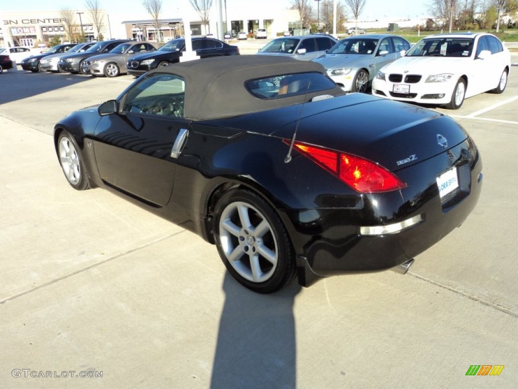 2004 350Z Touring Roadster - Super Black / Burnt Orange photo #4