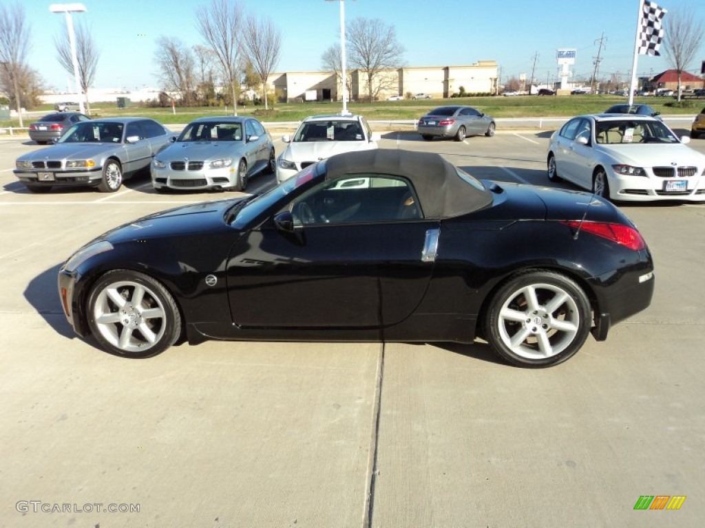 2004 350Z Touring Roadster - Super Black / Burnt Orange photo #5