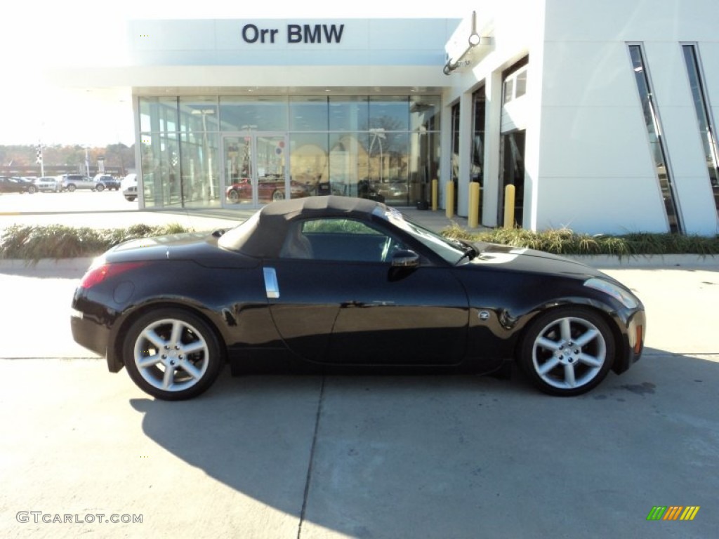 2004 350Z Touring Roadster - Super Black / Burnt Orange photo #6