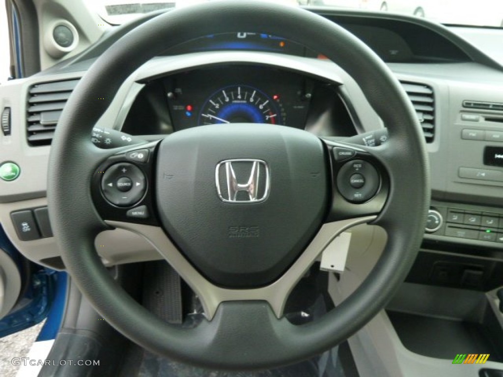 2012 Honda Civic LX Coupe Gray Steering Wheel Photo #58956117