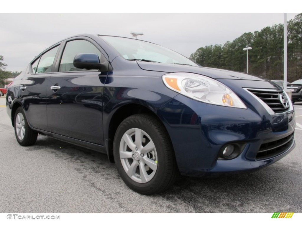 2012 Versa 1.6 SL Sedan - Blue Onyx Metallic / Sandstone photo #7