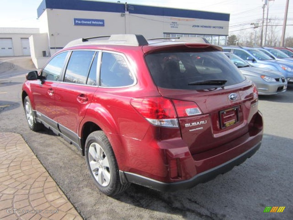 2012 Outback 2.5i Premium - Ruby Red Pearl / Off Black photo #5