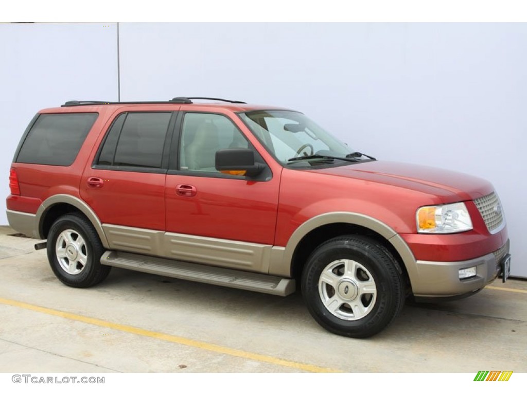 2003 Expedition Eddie Bauer - Laser Red Tinted Metallic / Medium Parchment photo #2