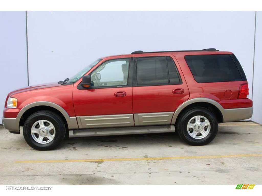 2003 Expedition Eddie Bauer - Laser Red Tinted Metallic / Medium Parchment photo #13