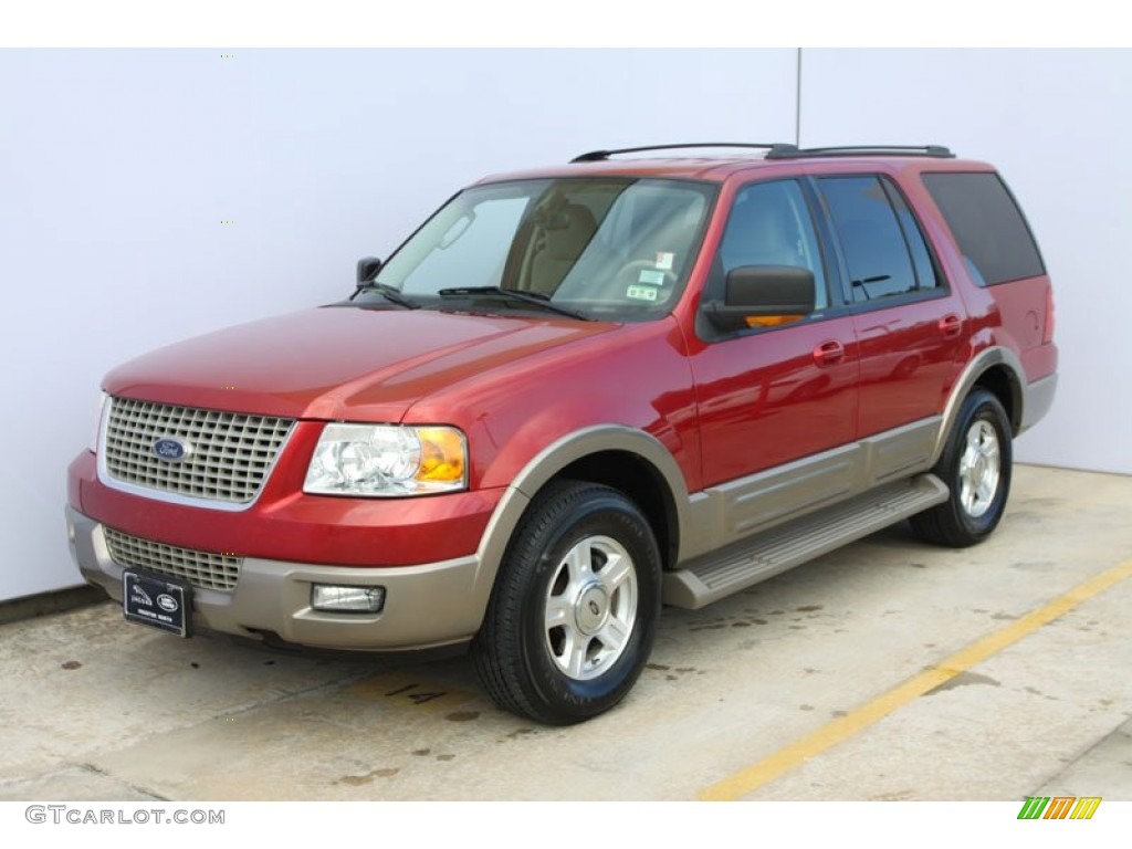 2003 Expedition Eddie Bauer - Laser Red Tinted Metallic / Medium Parchment photo #15