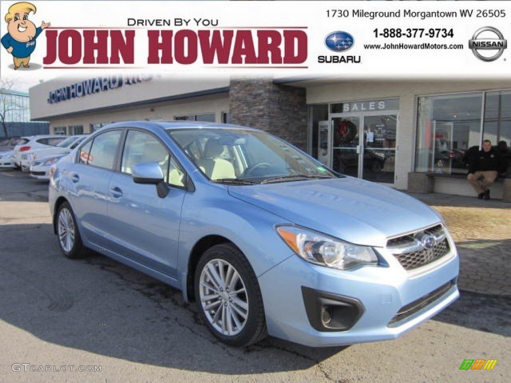 2012 Impreza 2.0i Premium 4 Door - Sky Blue Metallic / Ivory photo #1