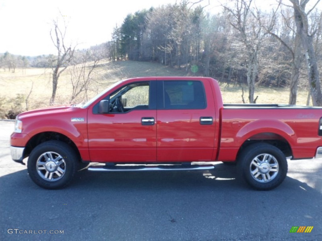 2006 F150 XLT SuperCrew 4x4 - Bright Red / Medium/Dark Flint photo #2