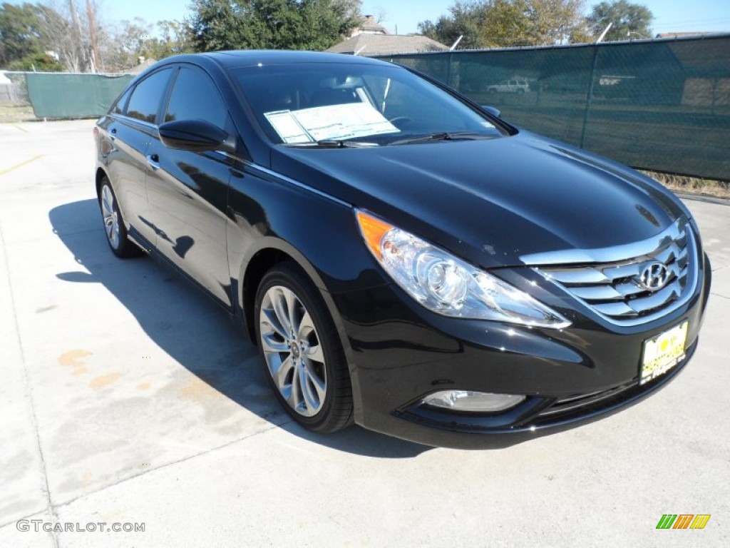 2012 Sonata SE 2.0T - Midnight Black / Black photo #1