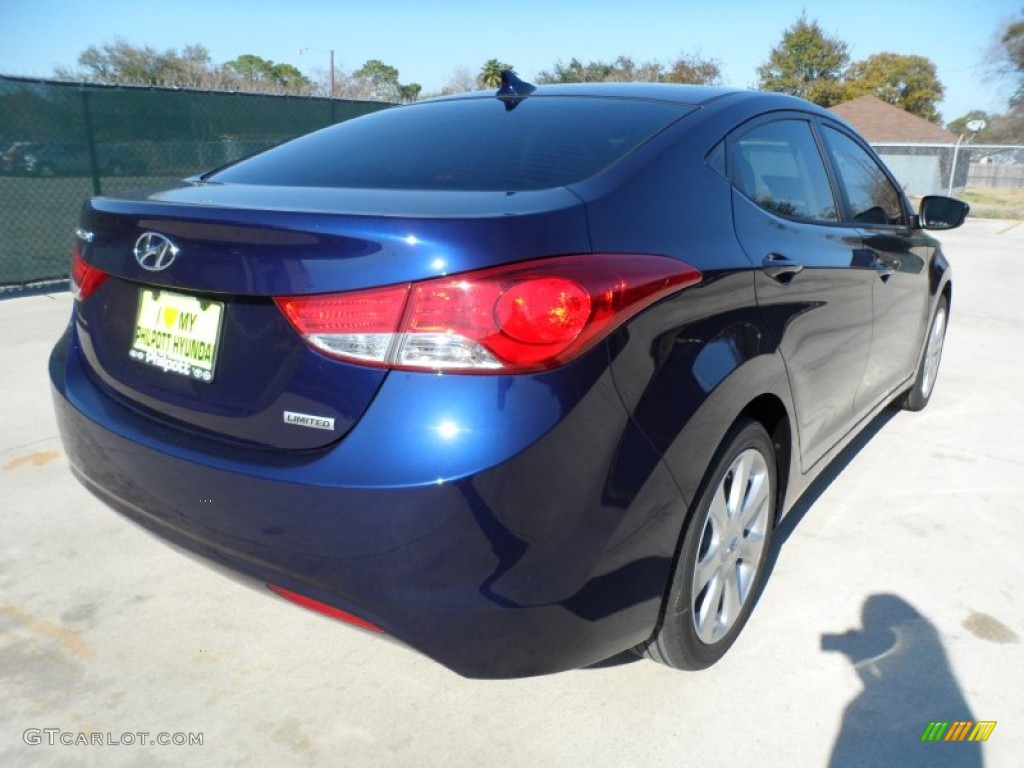 2012 Elantra Limited - Indigo Night Blue / Gray photo #3