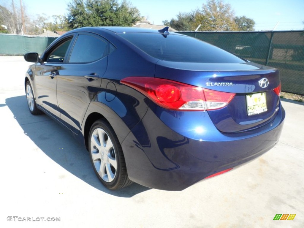 2012 Elantra Limited - Indigo Night Blue / Gray photo #5