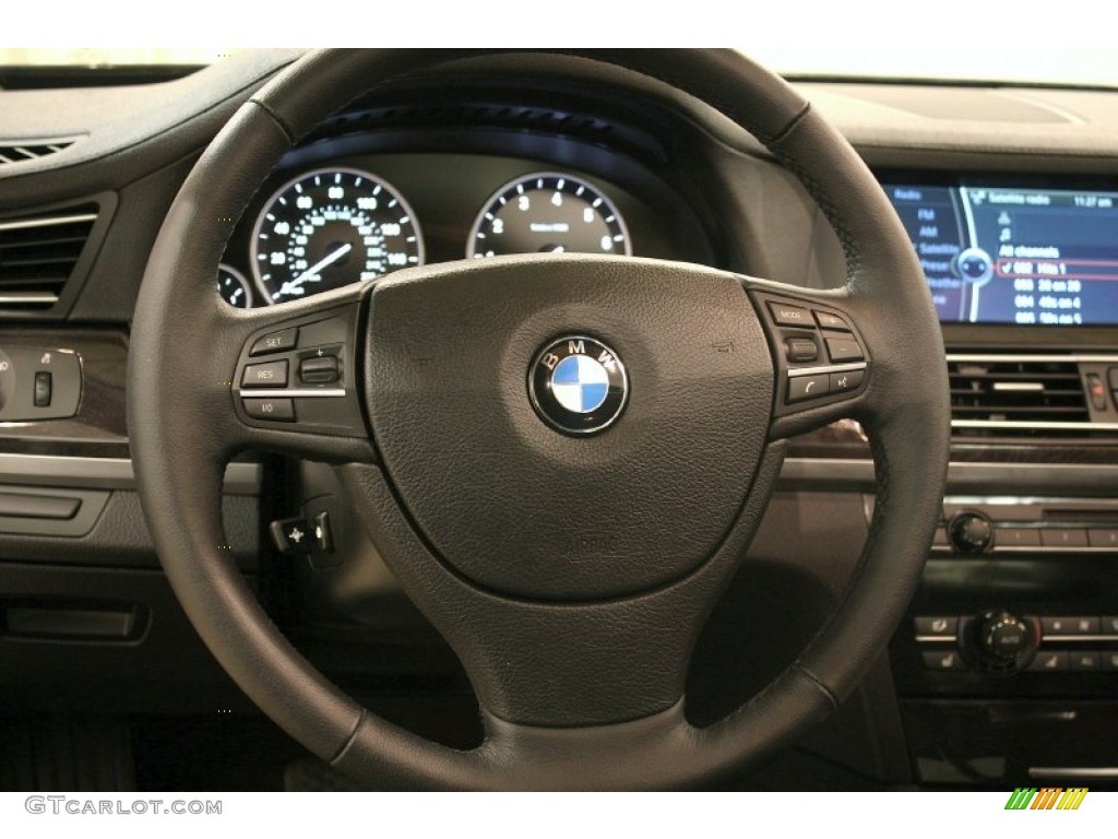 2011 BMW 7 Series 750i xDrive Sedan Black Nappa Leather Steering Wheel Photo #58966689