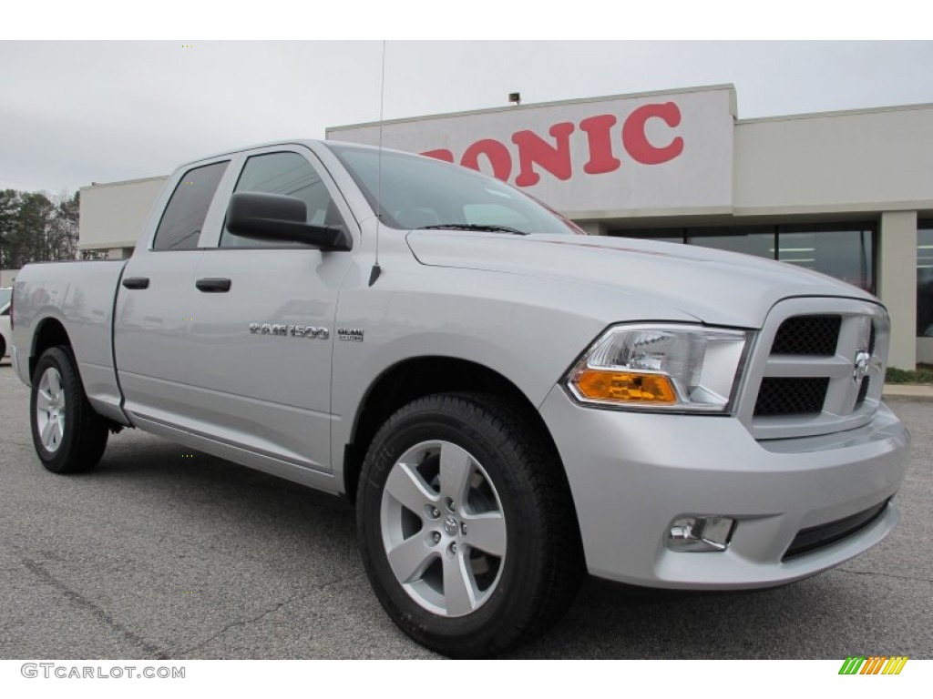 2012 Ram 1500 Express Quad Cab - Bright Silver Metallic / Dark Slate Gray/Medium Graystone photo #1