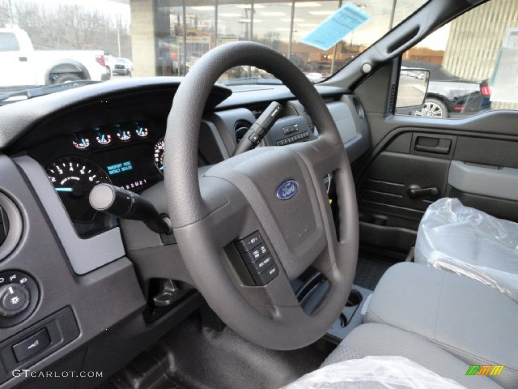 2012 Ford F150 XL Regular Cab Steel Gray Steering Wheel Photo #58976830