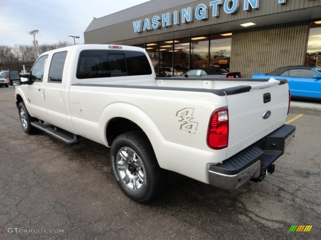 2012 F250 Super Duty Lariat Crew Cab 4x4 - White Platinum Metallic Tri-Coat / Adobe photo #2
