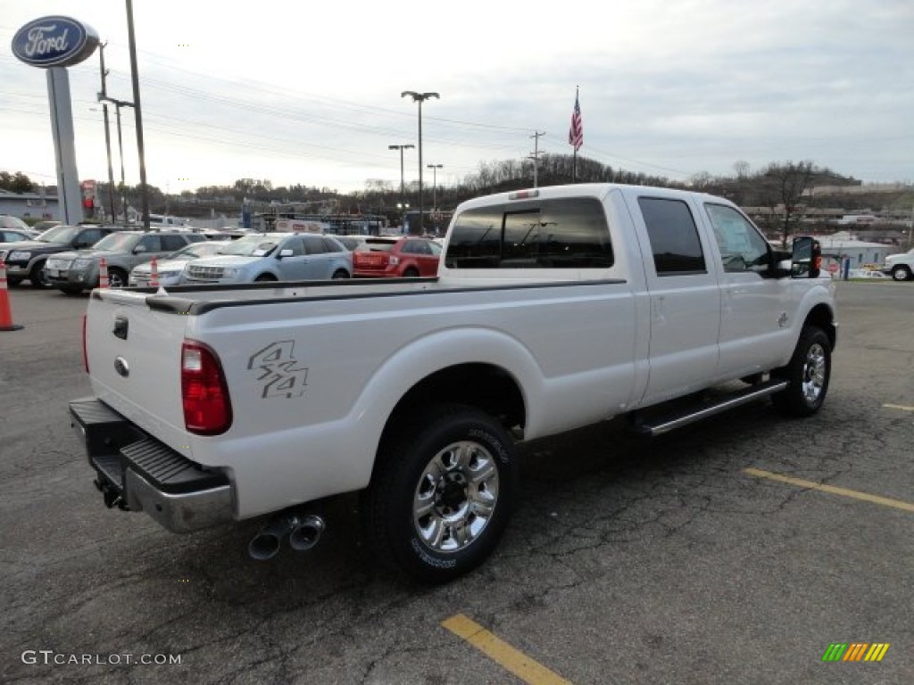 2012 F250 Super Duty Lariat Crew Cab 4x4 - White Platinum Metallic Tri-Coat / Adobe photo #4