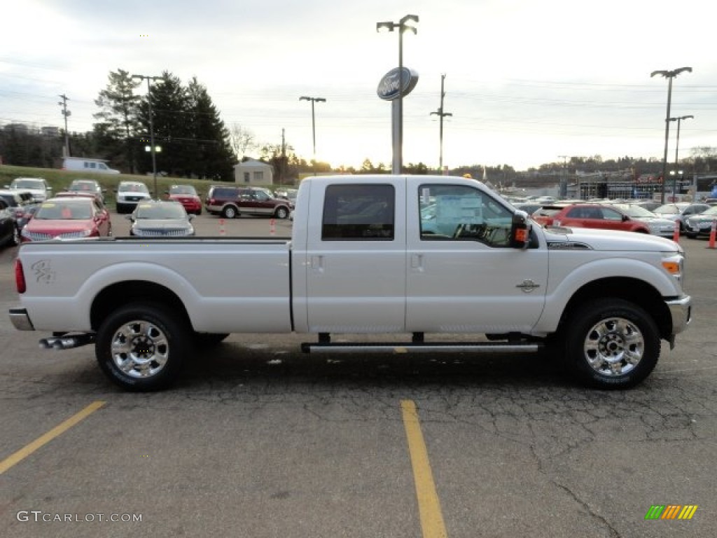 2012 F250 Super Duty Lariat Crew Cab 4x4 - White Platinum Metallic Tri-Coat / Adobe photo #5