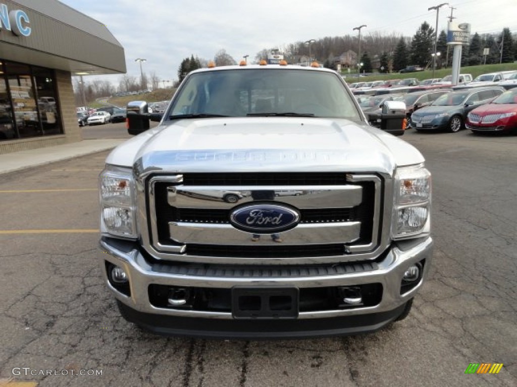 2012 F250 Super Duty Lariat Crew Cab 4x4 - White Platinum Metallic Tri-Coat / Adobe photo #7