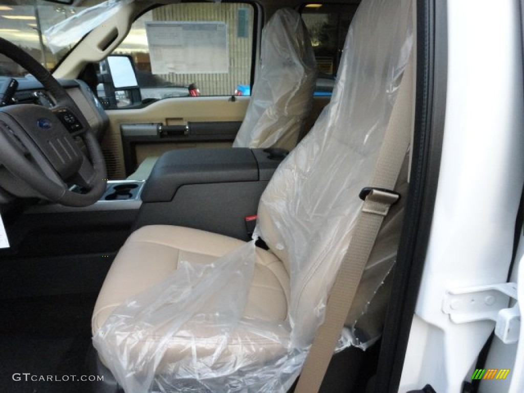 2012 F250 Super Duty Lariat Crew Cab 4x4 - White Platinum Metallic Tri-Coat / Adobe photo #10