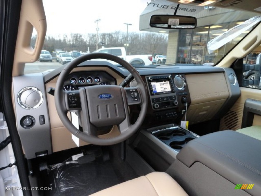 2012 F250 Super Duty Lariat Crew Cab 4x4 - White Platinum Metallic Tri-Coat / Adobe photo #12