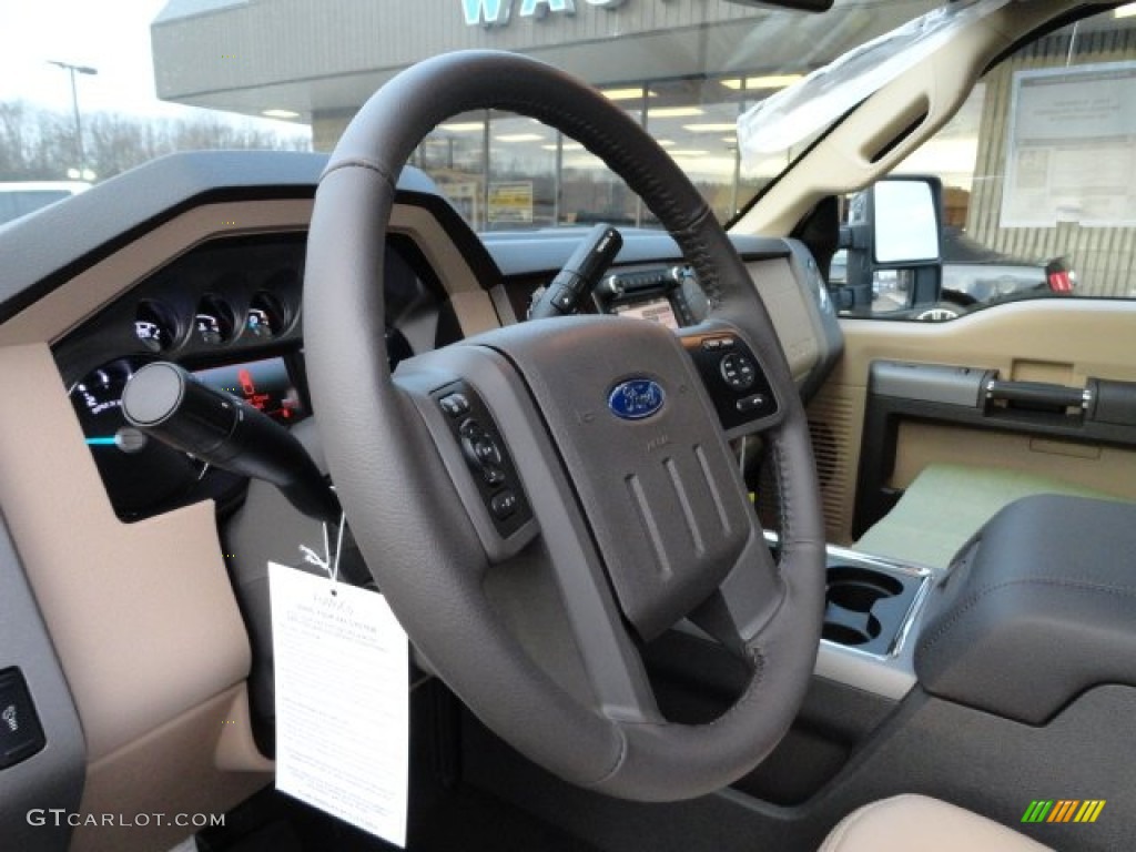 2012 F250 Super Duty Lariat Crew Cab 4x4 - White Platinum Metallic Tri-Coat / Adobe photo #18