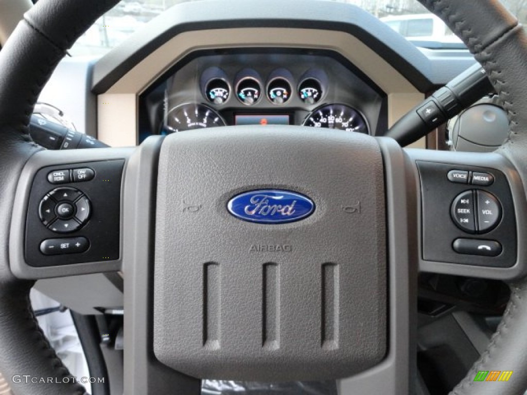 2012 F250 Super Duty Lariat Crew Cab 4x4 - White Platinum Metallic Tri-Coat / Adobe photo #20