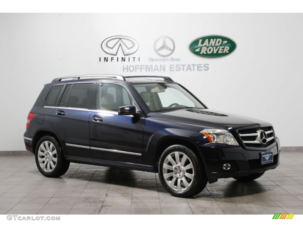 2011 GLK 350 4Matic - Capri Blue Metallic / Almond/Black photo #1