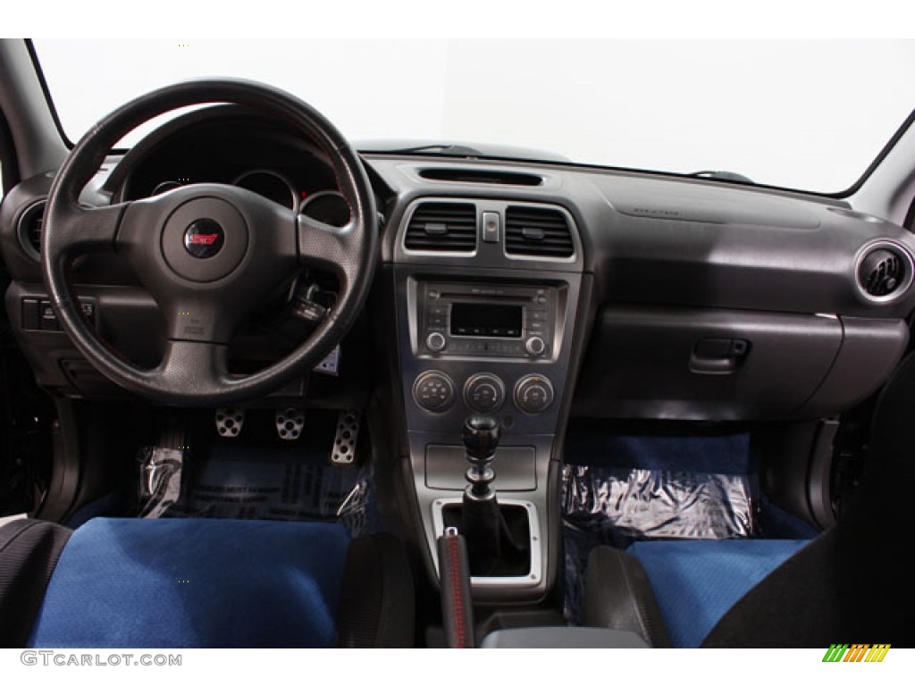 2005 Subaru Impreza WRX STi Black/Blue Ecsaine Dashboard Photo #58982160