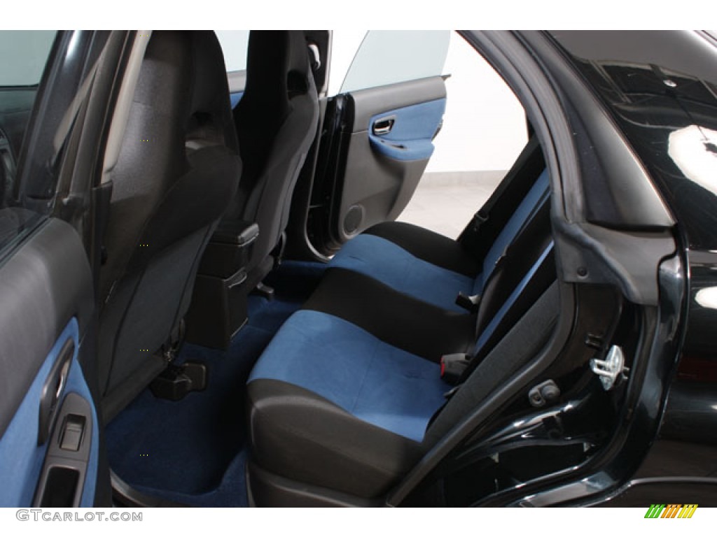 Black/Blue Ecsaine Interior 2005 Subaru Impreza WRX STi Photo #58982275