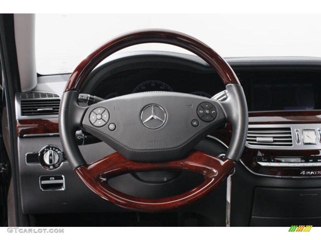 2011 Mercedes-Benz S 550 4Matic Sedan Black Steering Wheel Photo #58982677