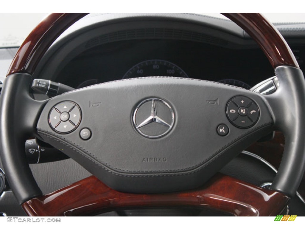 2011 Mercedes-Benz S 550 4Matic Sedan Black Steering Wheel Photo #58982686
