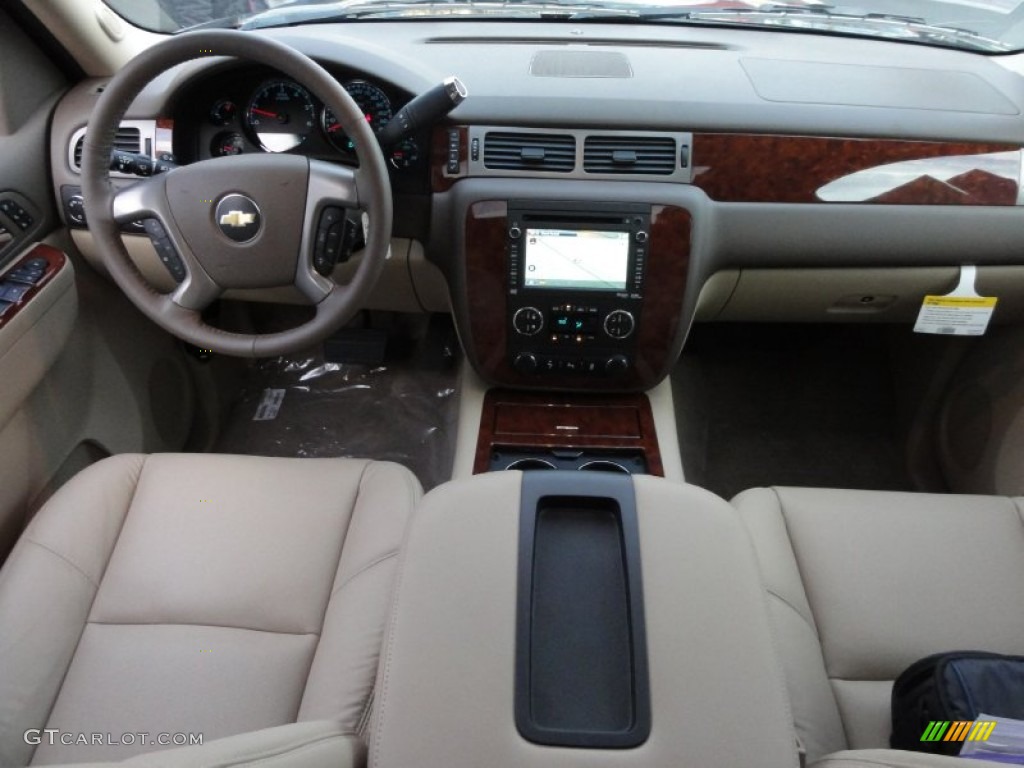 2012 Chevrolet Suburban LTZ 4x4 Light Cashmere/Dark Cashmere Dashboard Photo #58984150