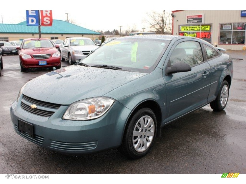 2009 Cobalt LS Coupe - Silver Moss Metallic / Gray photo #1