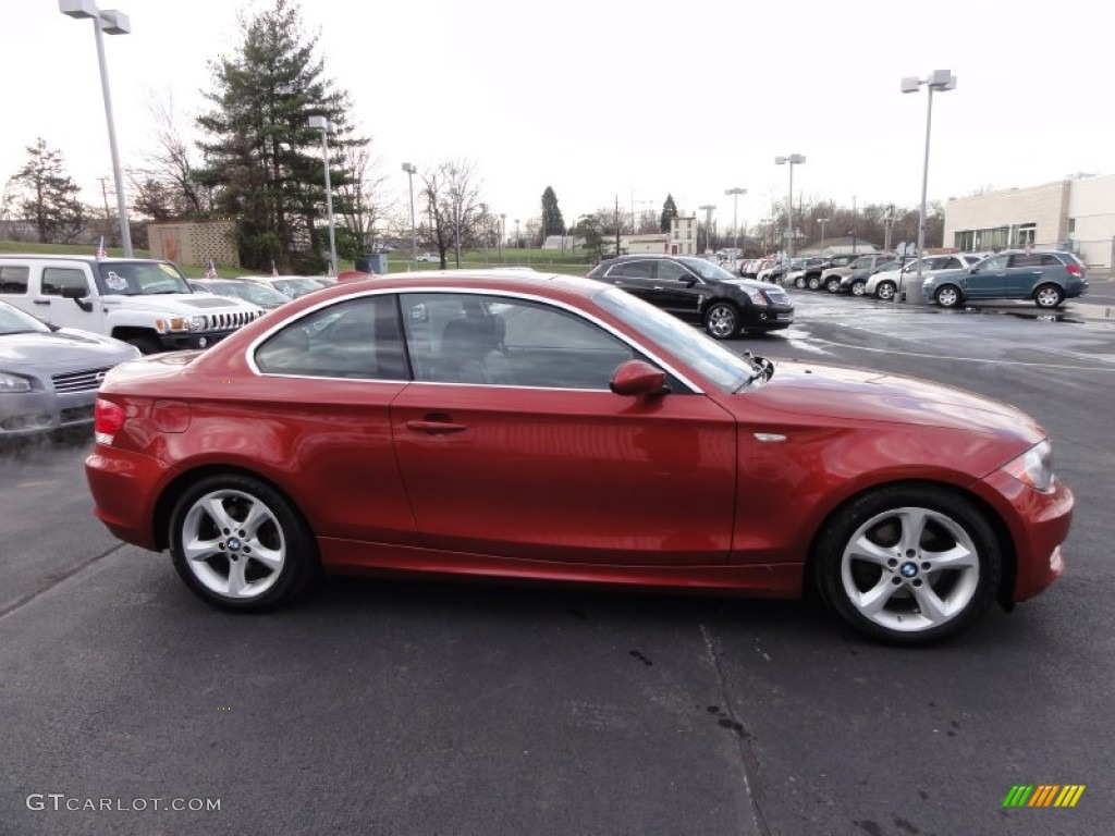 2008 1 Series 128i Coupe - Sedona Red Metallic / Black photo #7