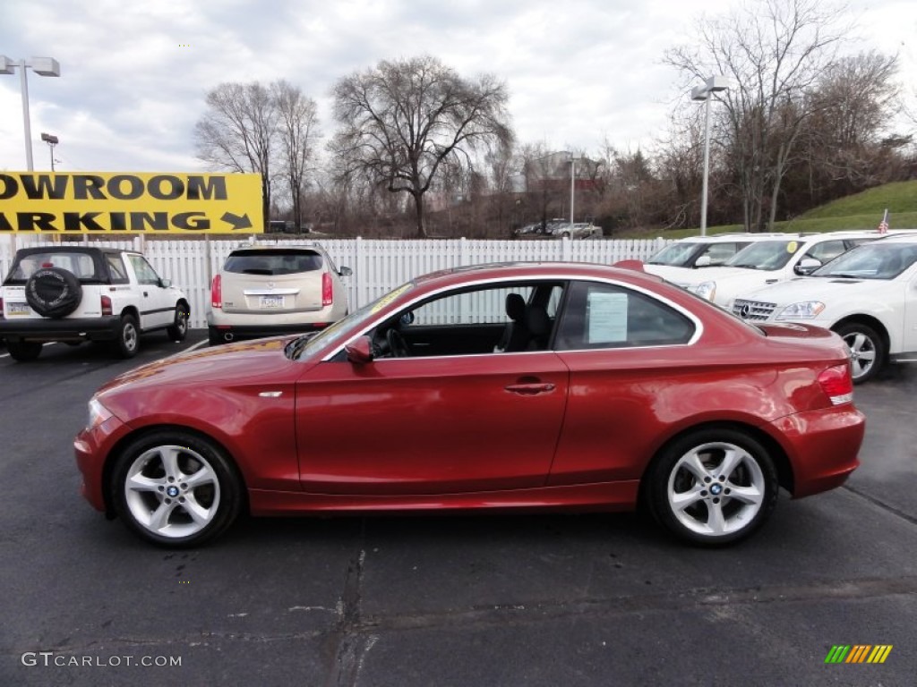 2008 1 Series 128i Coupe - Sedona Red Metallic / Black photo #11