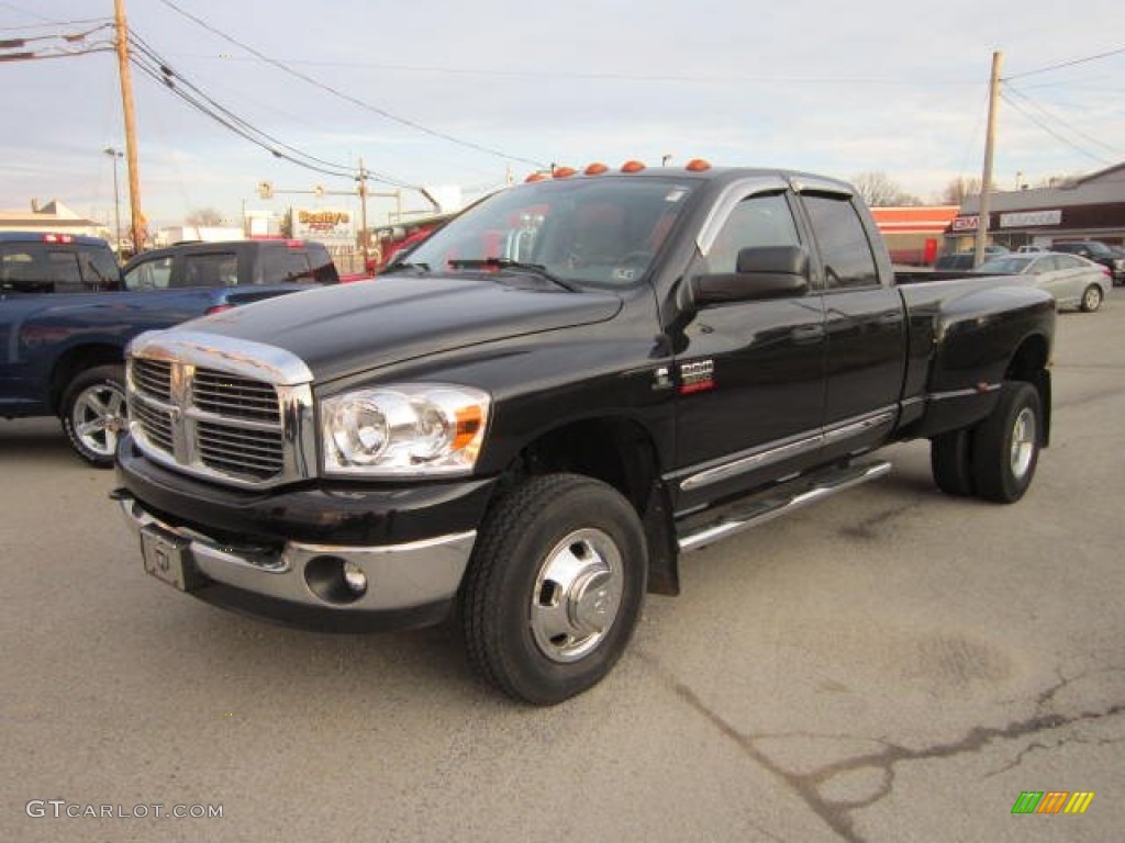 2009 Ram 3500 SLT Quad Cab 4x4 Dually - Brilliant Black Crystal Pearl / Medium Slate Gray photo #1