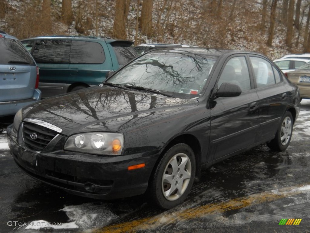 2004 Elantra GLS Sedan - Black Obsidian / Gray photo #1