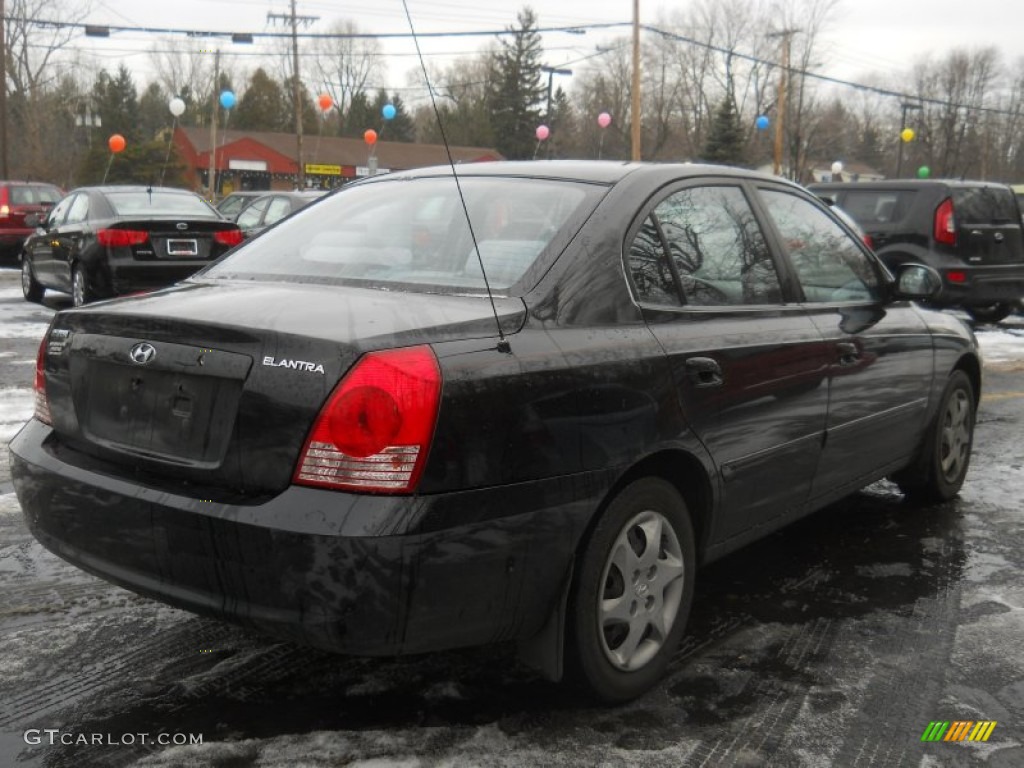 2004 Elantra GLS Sedan - Black Obsidian / Gray photo #2