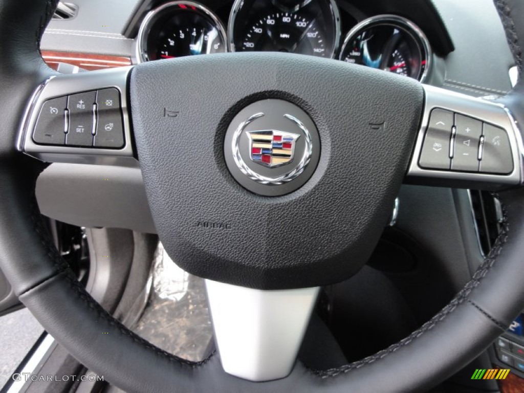 2012 Cadillac CTS 4 AWD Coupe Ebony/Ebony Steering Wheel Photo #58988009