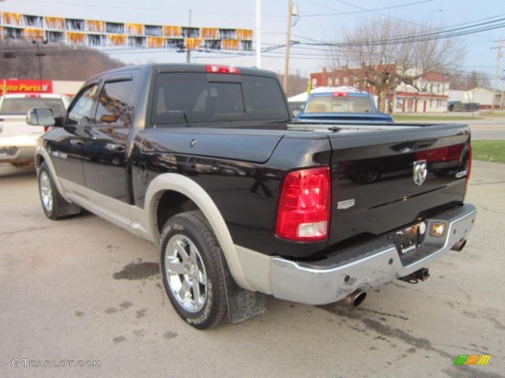 2011 Ram 1500 Laramie Crew Cab 4x4 - Brilliant Black Crystal Pearl / Dark Slate Gray photo #3