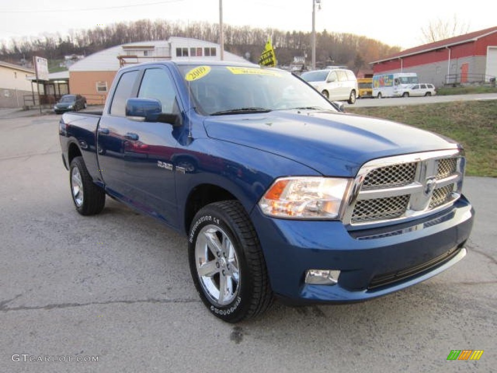 2009 Ram 1500 Sport Quad Cab 4x4 - Deep Water Blue Pearl / Dark Slate/Medium Graystone photo #7