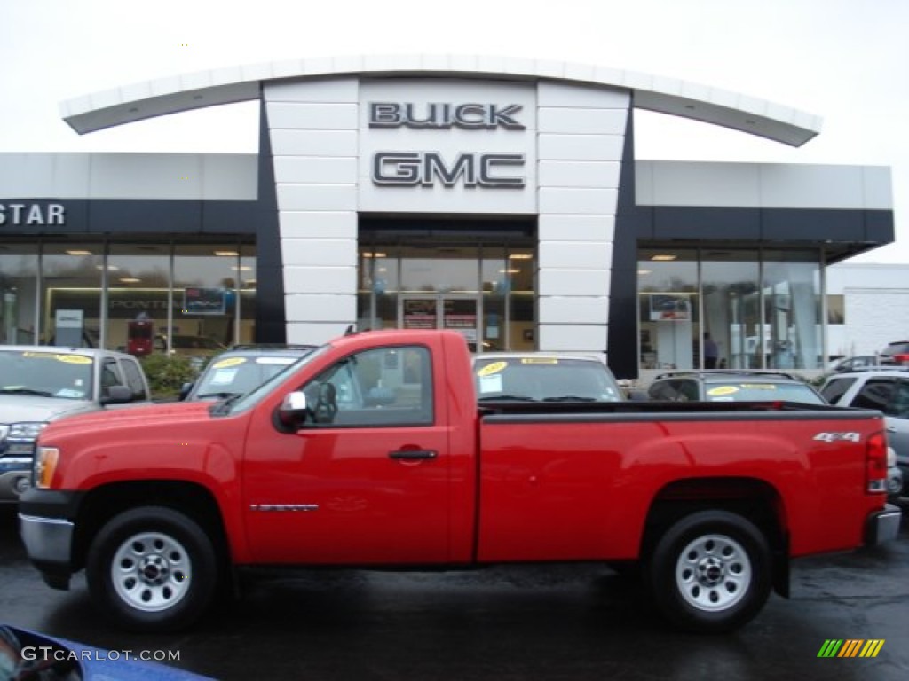 2009 Sierra 1500 Work Truck Regular Cab 4x4 - Fire Red / Dark Titanium photo #1