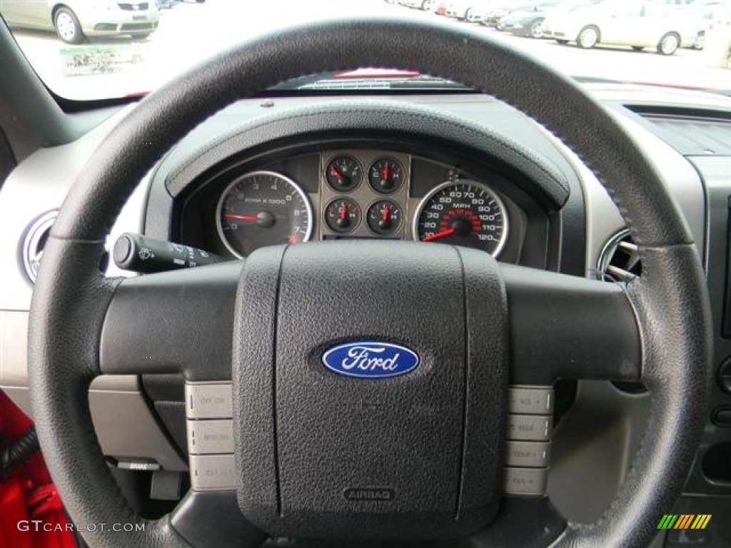 2007 Ford F150 FX4 SuperCrew 4x4 Black Steering Wheel Photo #58993387