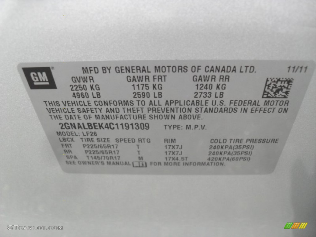 2012 Equinox LS - Silver Ice Metallic / Light Titanium/Jet Black photo #6
