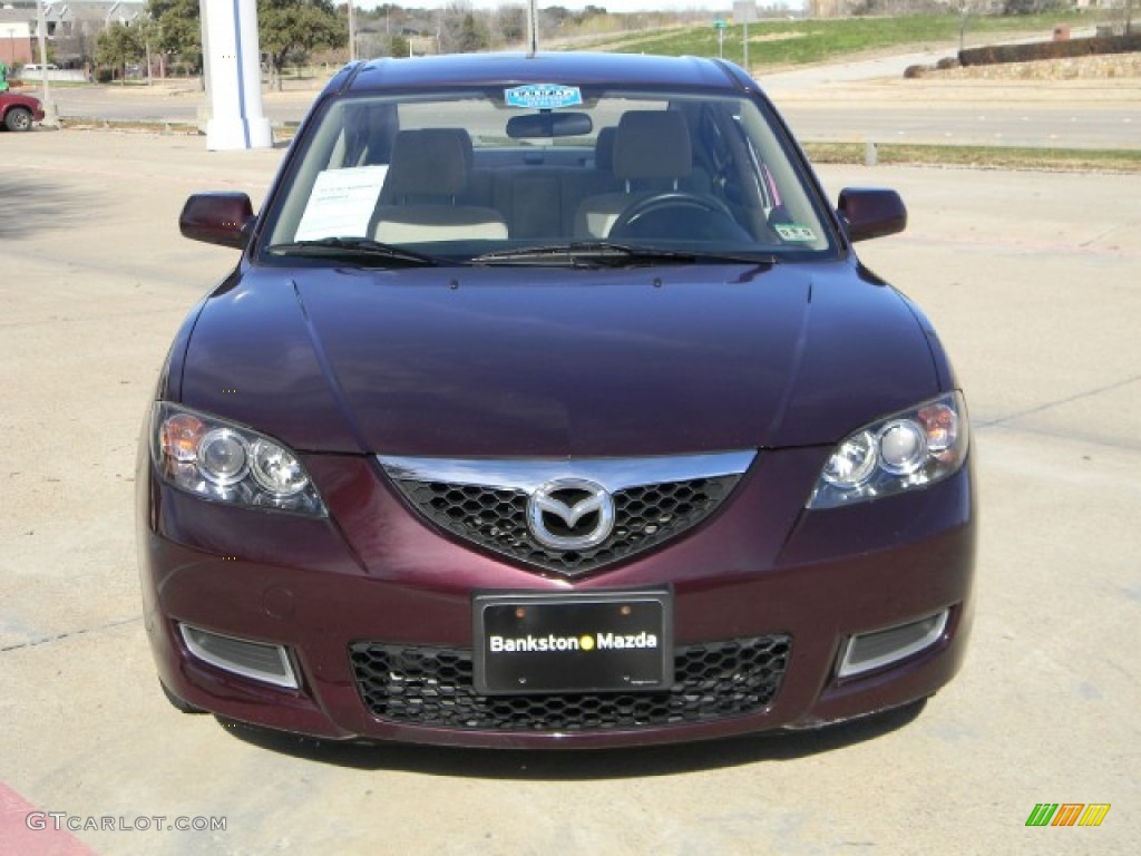 2008 MAZDA3 i Sport Sedan - Phantom Purple Mica / Beige photo #2