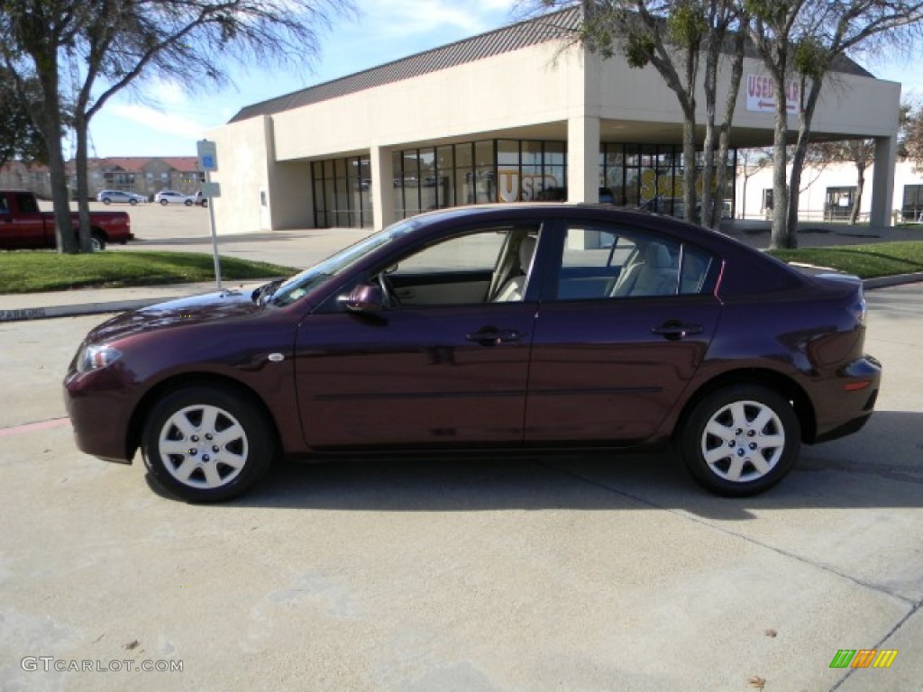 2008 MAZDA3 i Sport Sedan - Phantom Purple Mica / Beige photo #5