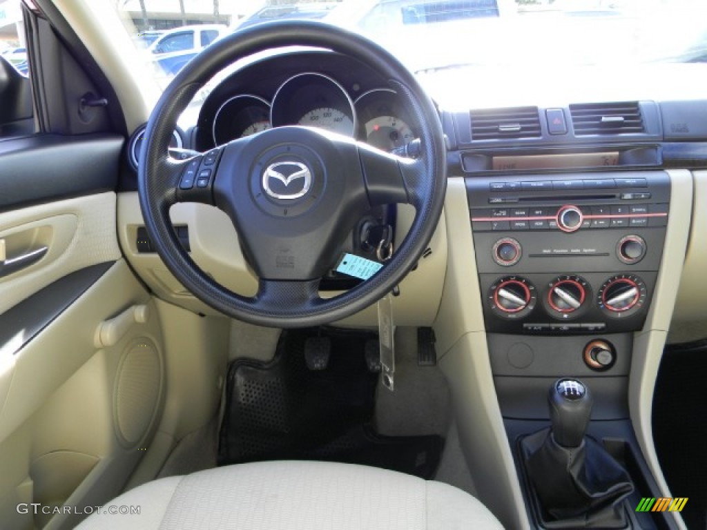 2008 MAZDA3 i Sport Sedan - Phantom Purple Mica / Beige photo #9