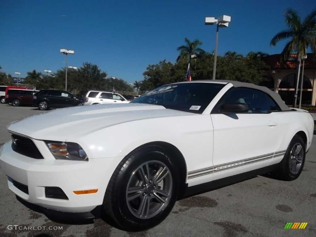 2011 Mustang V6 Premium Convertible - Performance White / Stone photo #13